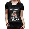 Just A Boy Who Loves Trains TShirt for Women Round Neck Streetwear T Shirts Womens Tees Short Summer Clothes Tops