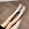 Platform Cotton Shoes Women's Thick Heel Retro Winter Plush Warm Fluffy Shoes Lace-up Small Leather Shoes