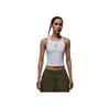Rundhals Mode Weich Ärmellos T-Shirt Damen Tops Weiß HF9475-100