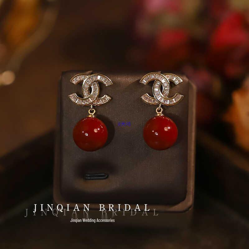 Trendy Light Luxury Zircon Bridal Earrings with 925 Silver Needle