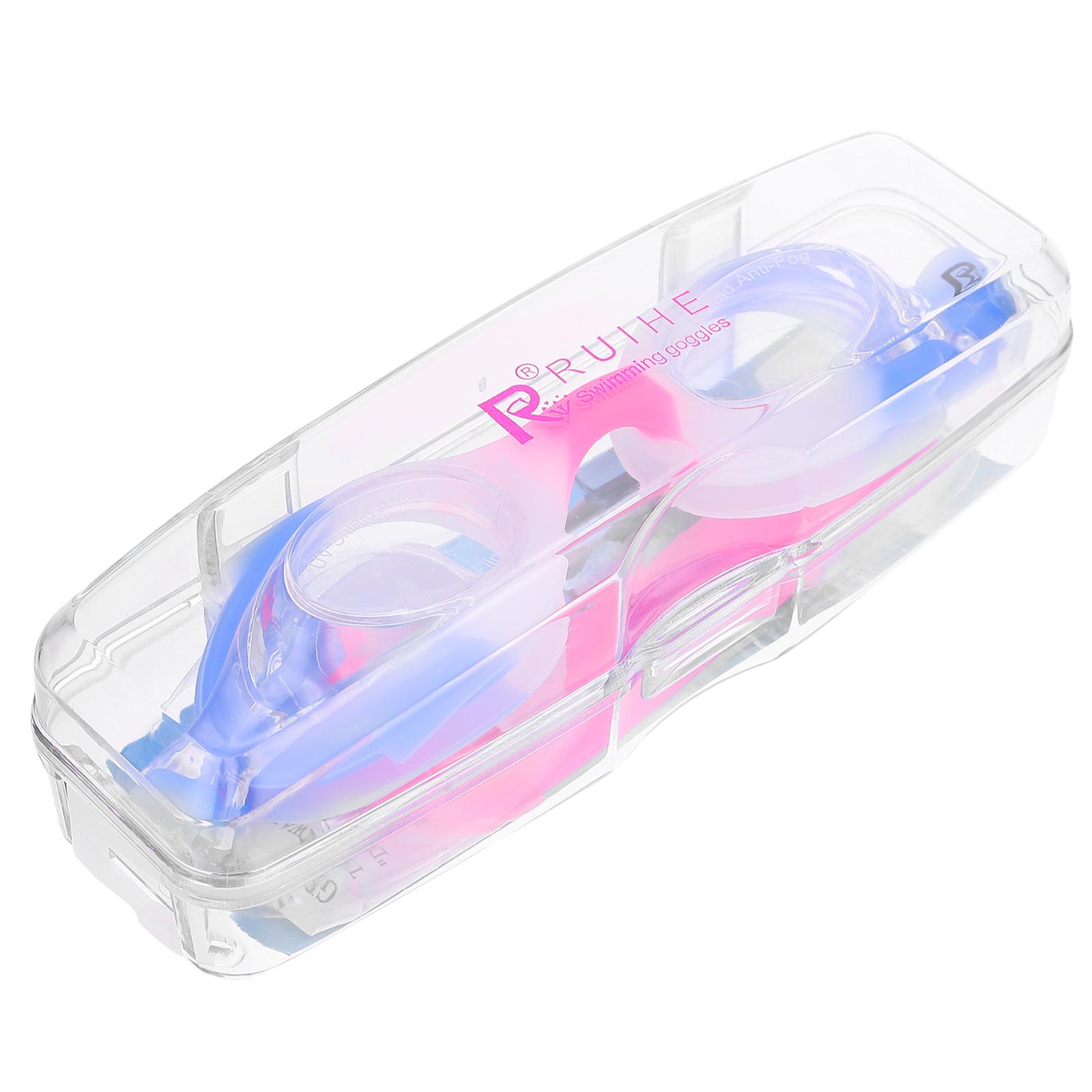 

Противотуманные водонепроницаемые детские очки для плавания с поликарбонатными силиконовыми линзами, цветные регулируемые ремешки для плавания и дайвинга, очки, защищающие от ультрафиолета синий