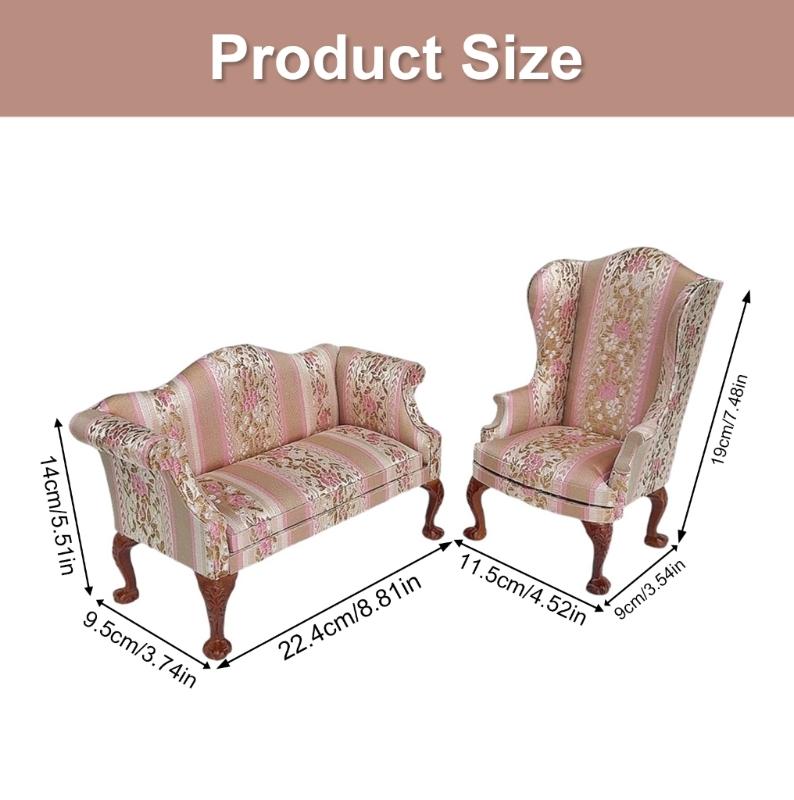 Miniature Single Sofa/ArmChair Model Figure For 1/6 Doll House Decoration Wood Kids Toy Furniture Scene Setting Decors