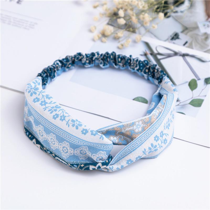 Mote Kvinner Jenter Sommer Bohemsk Hårbånd Print Pannebånd Vintage Kryss Turban Bandasje Bandanaer Hårbånd Hårtilbehør
