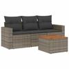 VidaXL Salon de jardin 4 pcs avec coussins gris résine tressée 3223995