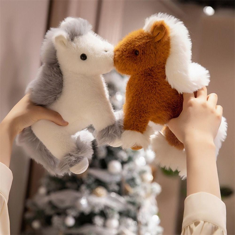 Standing Pony Plush Toys Long Mane Cartoon Horse Stuffed Toy Foal Plush Doll Easter Gifts