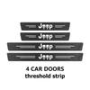 4Pcs Carbon Fiber Car Doorsill Protector Sticker For Jeep Compass Wrangler Gladiator Renegade Grand Cherokee Wagoneer AJW1