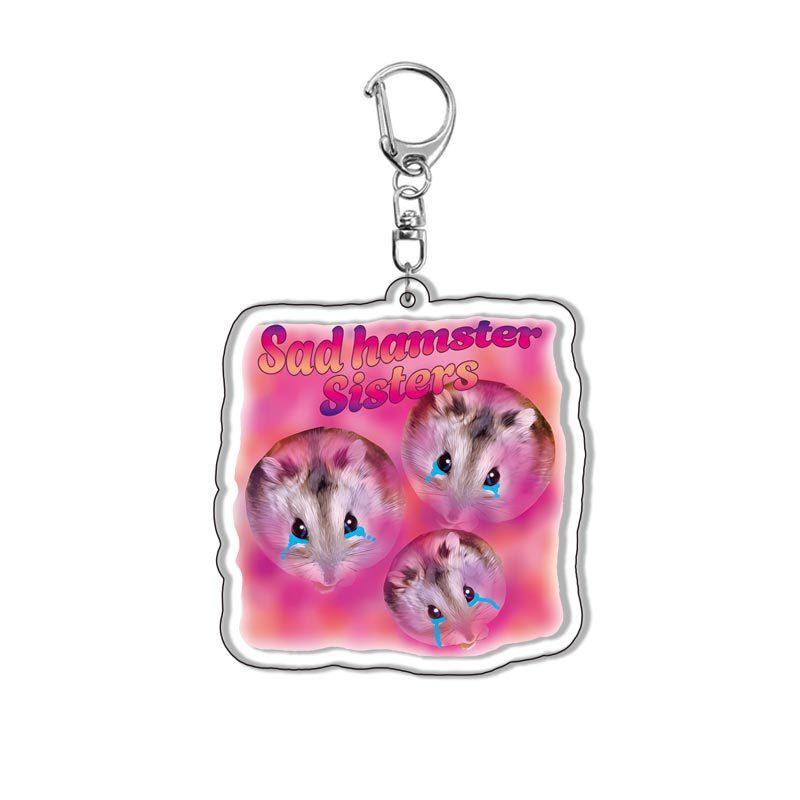 HOT !!! Hamster Acrylic Keychain Cute Sad Lovely Mobile Phone Backpack Pendant
