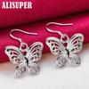 925 Sterling Silber hohler Schmetterlings-Tropfenohrring-Schmuck