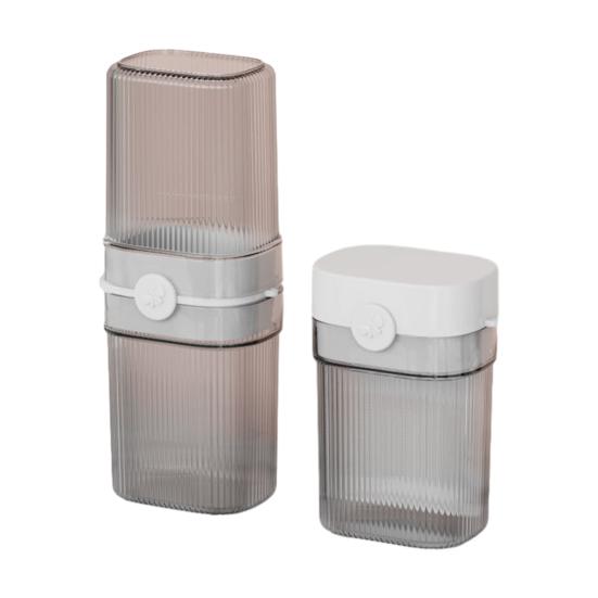 Mouthwash Cup Travel Portable Toothbrush Toothpaste Holder with Leak-Proof Sealing Cover All-in-one Travel Dental Kit