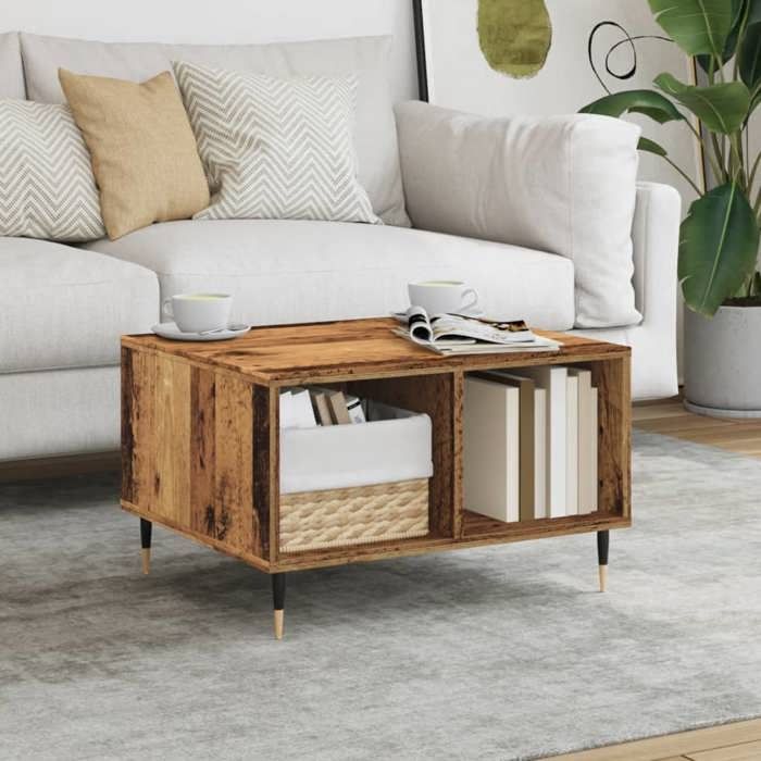 VidaXL Coffee Table Old Wood 60x50x36.5 Cm Engineered Wood 857336