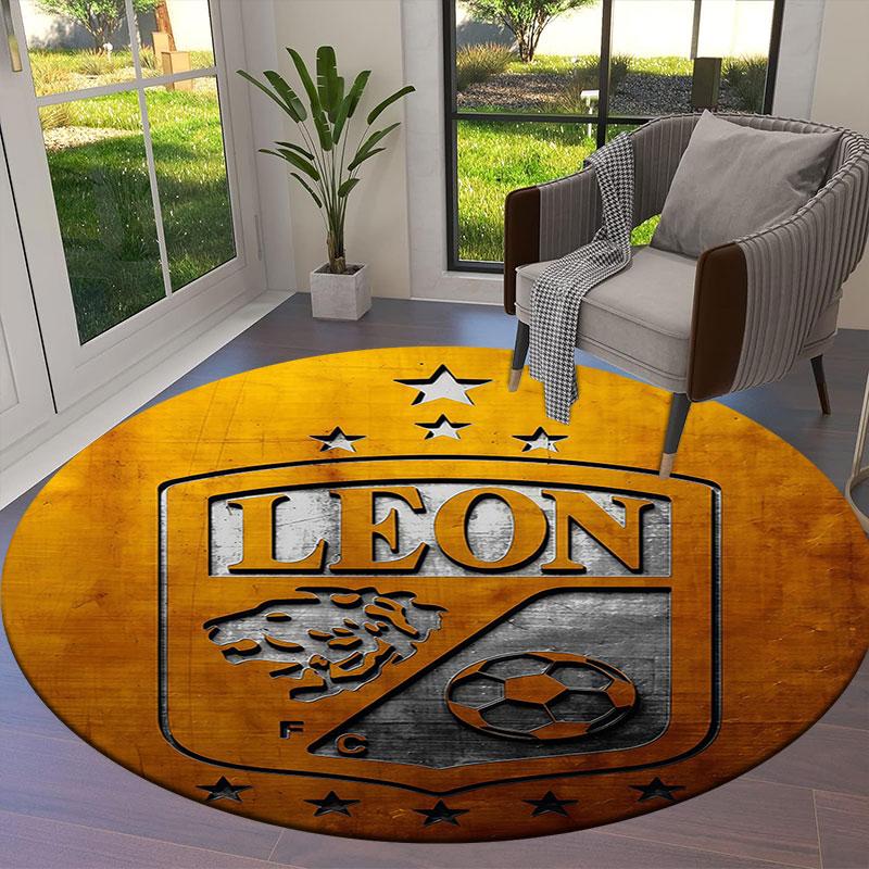 Club Leon Round Area Rug,Carpet Rug for Living Room Bedroom Sofa Playroom Decor,Non-slip Floor Mat