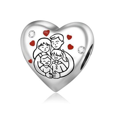 Heart Series Charms Copper Forever Family Dangle Pendant Fit Bangle Bracelet Necklace Diy Jewelry