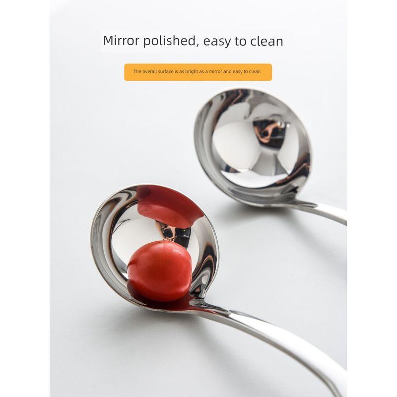 Soup Spoon For Home 304 Stainless Steel Spoon Colander Long Handle Hot Pot Spoon Spoon for Soup Serving Suit Spoon Large Size Soup Spoon