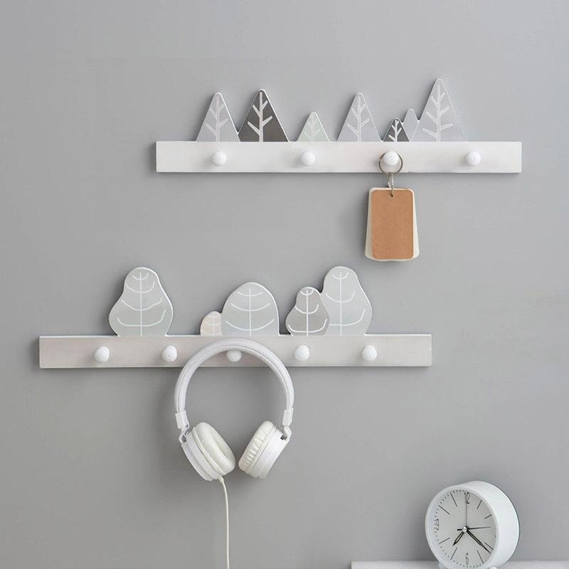 Porch living room simple key hook clothes hook cartoon wall punch-free hanger behind the door