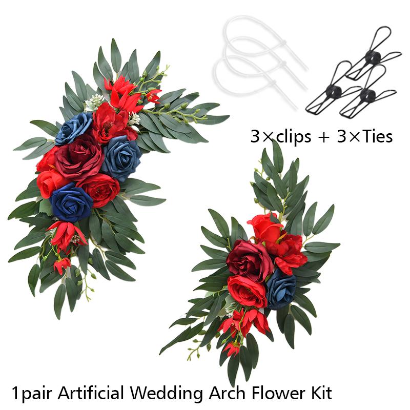 1 pár simulovaných girlandových umělých květinových závěsů pro svatební oblouk