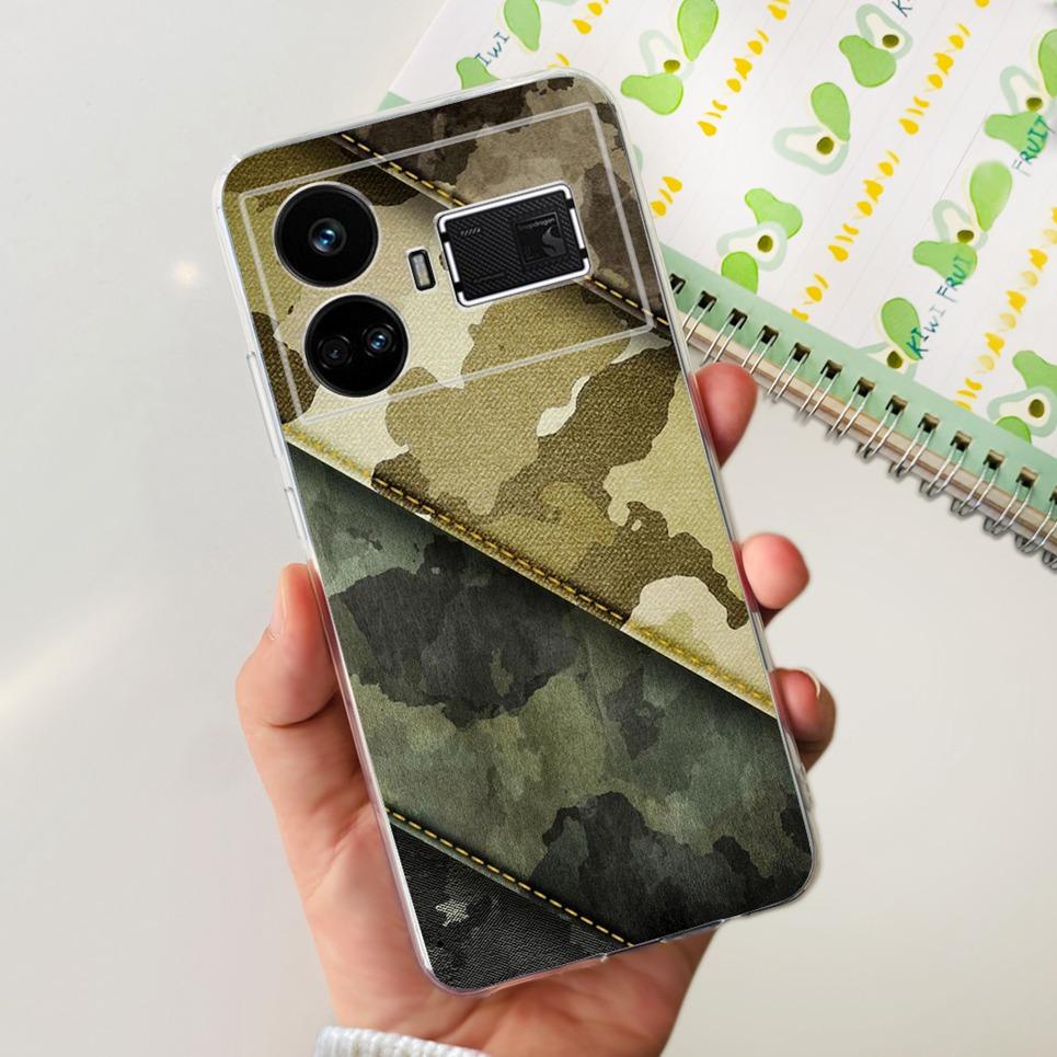 Pro Realme GT5 Pouzdro Průhledné Silikonové Měkký TPU Kryt Pro OPPO Realme GT 5 RealmeGT5 Pouzdra Květinové Mramorové Želé Nárazník Coques