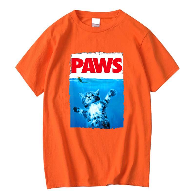 Vintage Paws Cat and Mouse Top Cute Funny Cat Lover Parody Short Sleeve Summer T Shirts Oversized Male Men's Washed Tee Shirt