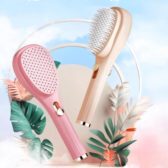 2Pcs Retractable Self Cleaning Hair Brush, Hair Detangler Brush with Ergonomic Handle, Anti Static Scalp Massage Brush for Men Women