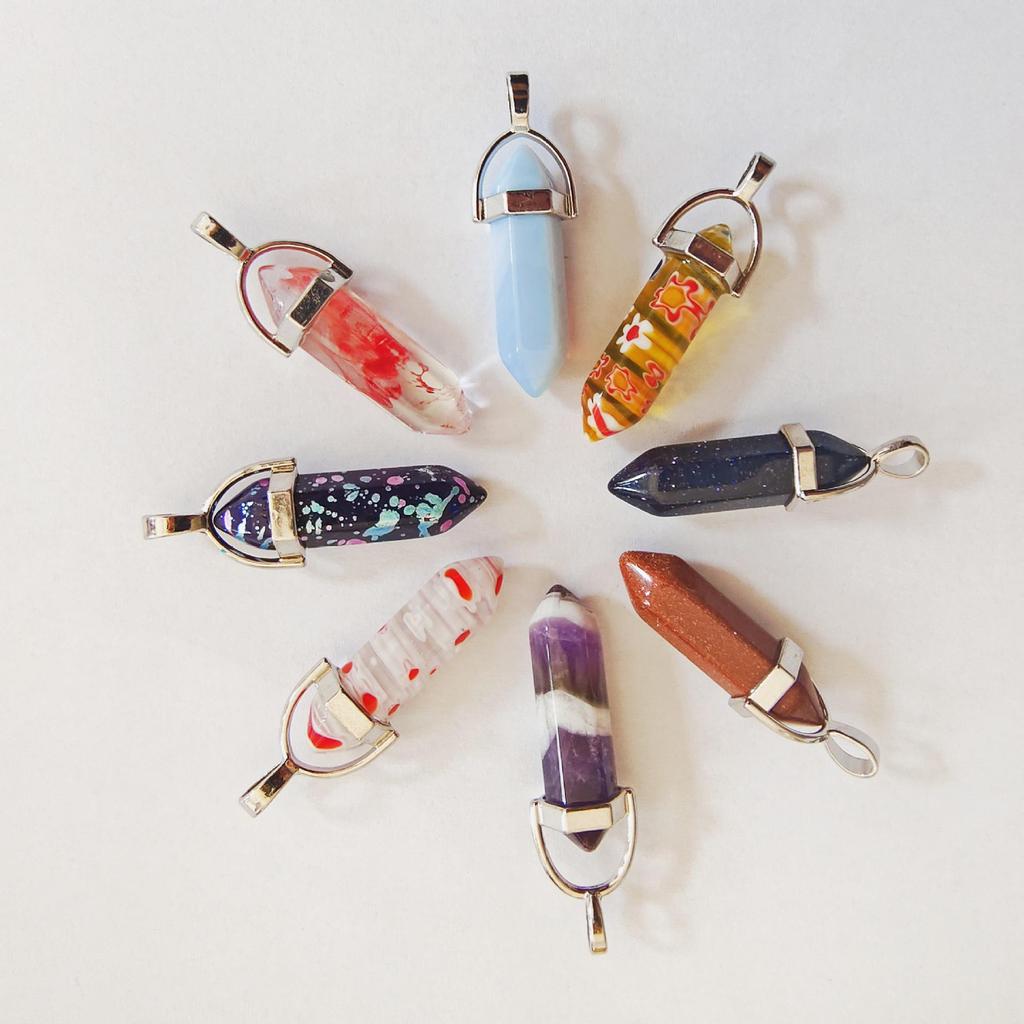 Hexagonal Wishing Stone Pendant Jewelry - Mixed Color