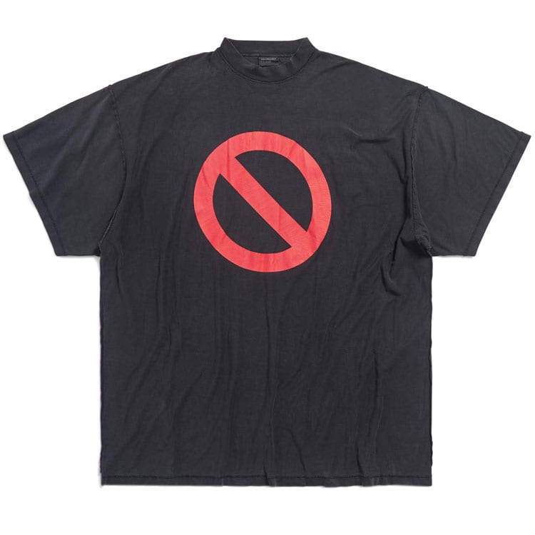 Balenciaga T Shirt Loose Fit Unisex Black 787358TQVG81083