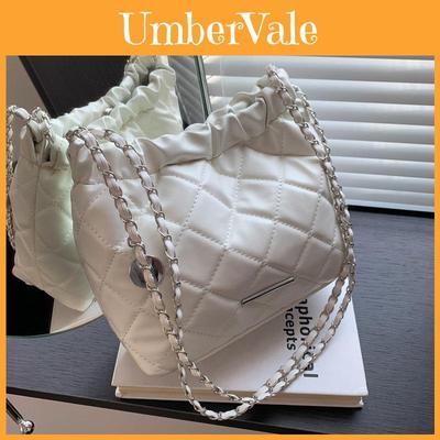 Fashionable Chain Element Soft Leather Bucket Bag For Women 2023 Summer Korean Version Trend