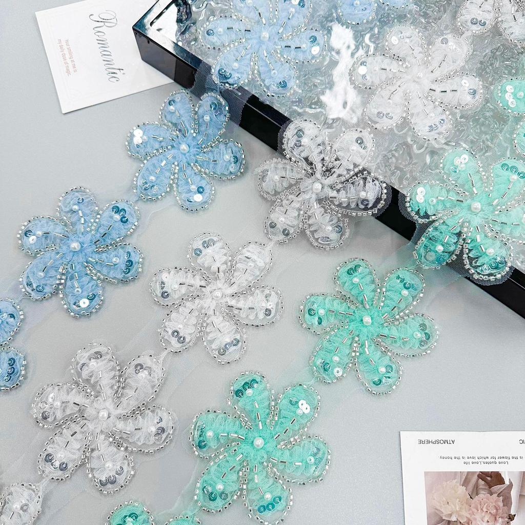 Color Flower Beads Three-Dimensional Lace Diy Clothing Skirt Lolita Hair Accessories Decorative Lace Accessories