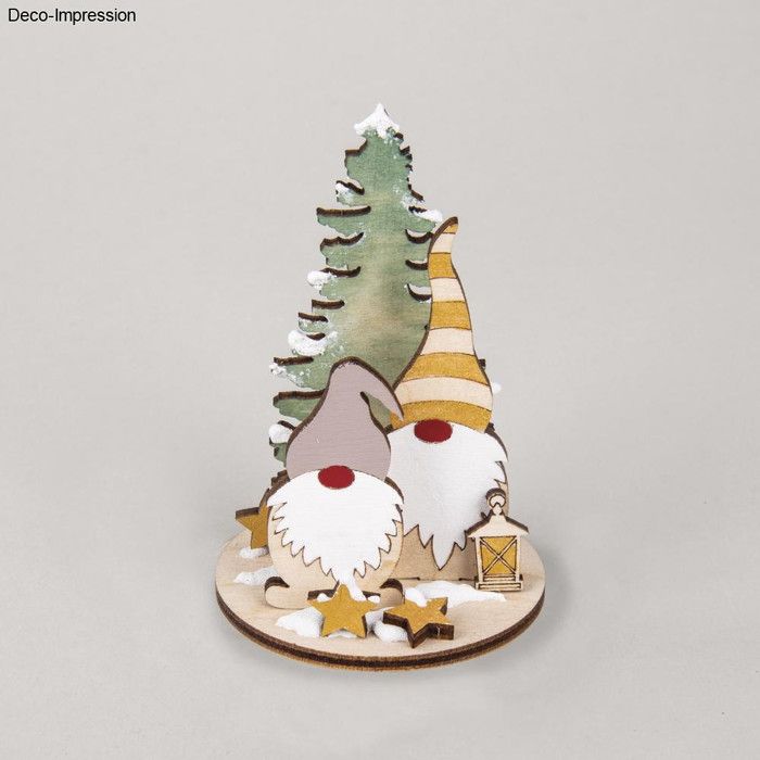 Assortiment de formes en bois à décorer - Lutins de Noël - 8,4 x 6 cm - 14 pcs