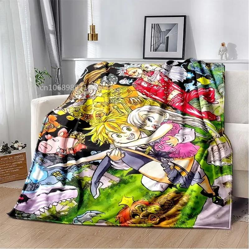 Thicken Blanket Anime The Seven Deadly Sins Printed Flannel Blankets for Beds Sofas Warm Bed Sheet Soft Blanket
