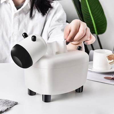 Telescopic Tissue Box with Toothpick Holder Cartoon Animal Napkin Box Plastic Rectangular Paper Hold