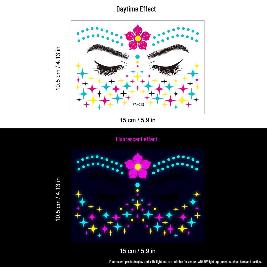 Creative Fluorescent Waterproof Full Arm and Face Tattoo Sticker