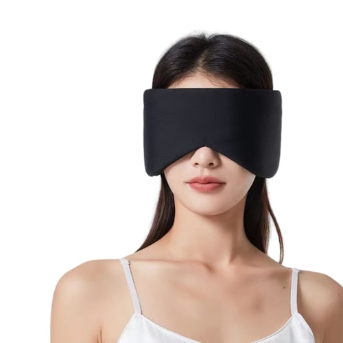 

JoyNow Eye Mask for Restful Sleep, Dual-Use Hot and Cold Eye Mask, 99.99% Light Blocking, Adjustable Size, Breathable, No Pressure, Ear Coverage, Nois