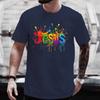 Aquarell Jesus Druck T-Shirt Herren Damen Sommer T-Shirt Kleidung Lustige Herrenhemden Oberteile Mode T-Shirts Homme Marke Unisex Kleidung