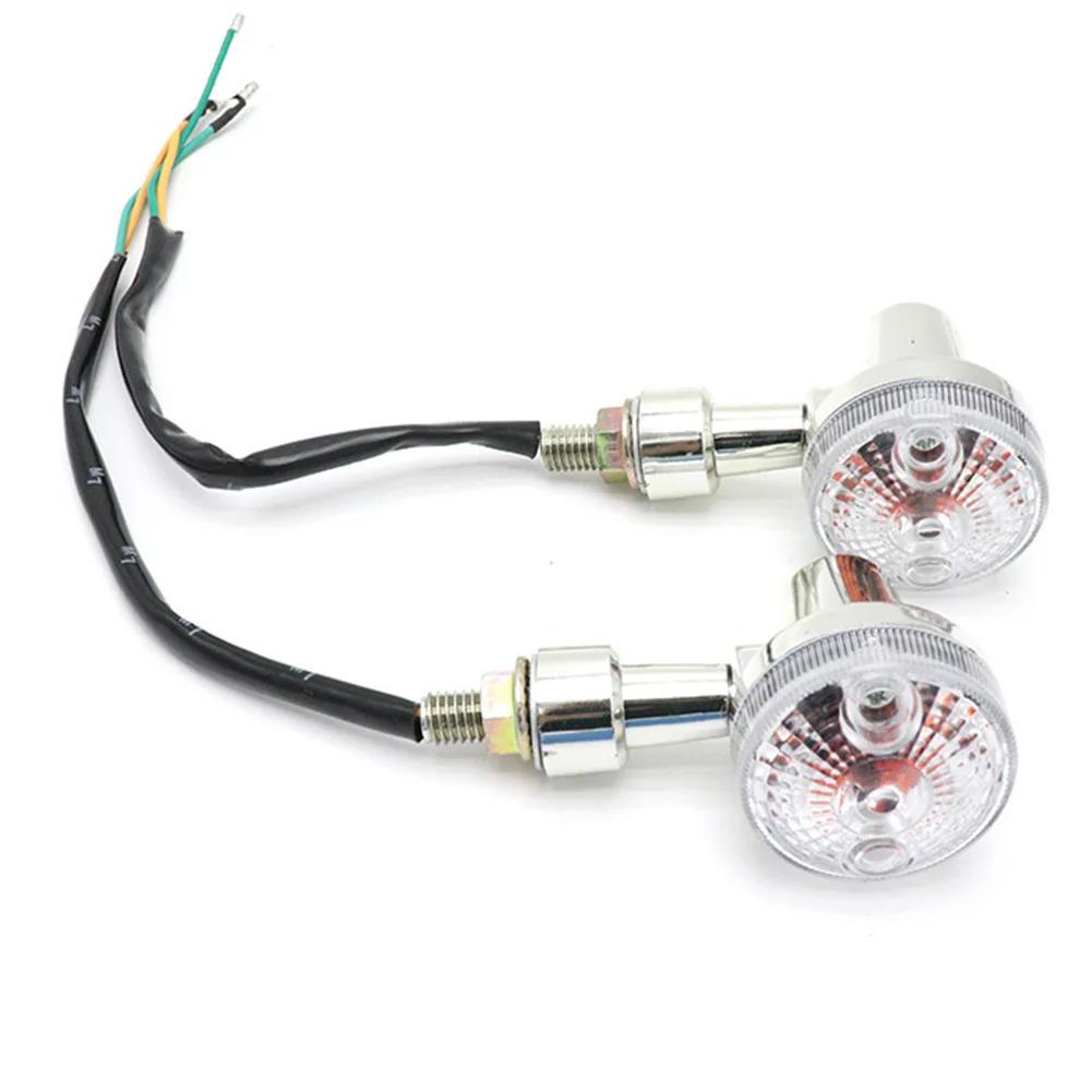 2PCS Universal Motorcycle Turn Signal Lights Indicator Lamp Amber Flashers Light for Kawasaki Suzuki Harley Honda Cafe Racer