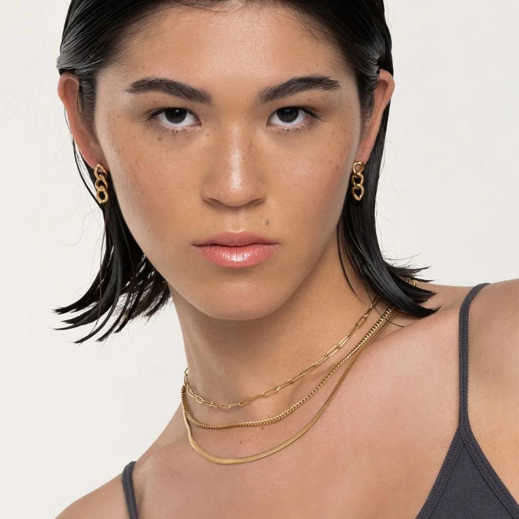 Youthway Versatile Statement  Gold Plated Stainless Steel Multi Layer Chain Necklace Anti Allergic Fashion Women Jewelry Gift