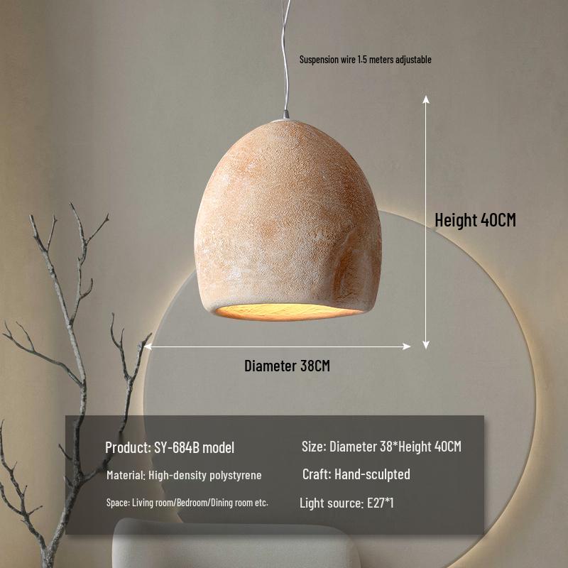 Wabi-Sabi Zen Pendant Light: Retro & Artistic Design for Restaurants, Living Rooms, and Bedrooms