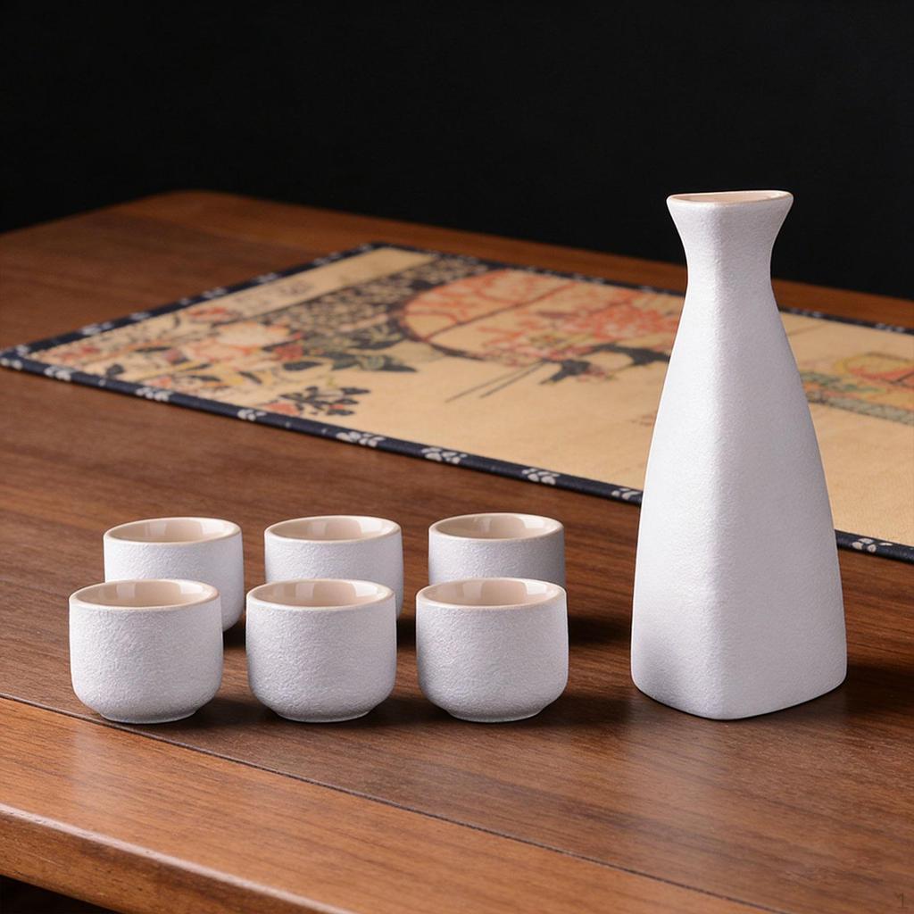 Ceramic Sake Pot and Cups Creative Crafts Drinkware for Home Office Cupboard Cabinet Decor