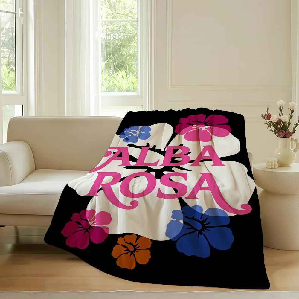 

Fashion print A Alba R Rosa Blanket For Sofa Office Bed Plane Travel Sleep Read Relax Camping Soft And Warm 75x90cm