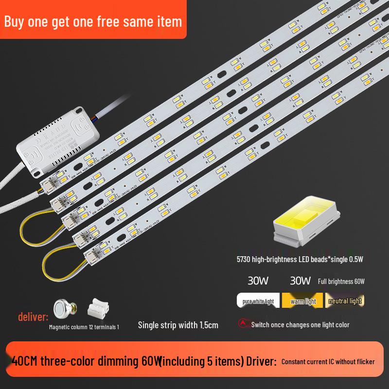 Three-Color LED Strip Light Panel for Living Room Ceiling