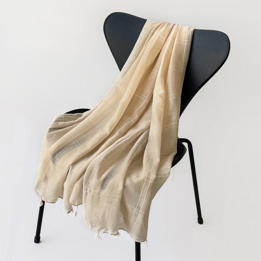 200 * 80cm Summer Women'S New Medium To Long Scarf Shawl Breathable Sunscreen Fashionable Versatile Premium Silk Scarf