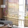 Paris Terrace Scenery Tulle Curtains for Bedroom Hall Living Room Decor Chiffon Curtain for Balcony Kitchen Home Drapes