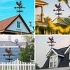 Rooster Weather Vane Retro Metal Wind Vane Roof Decoration Farmhouse Decorative Weather Vane for Outdoor Garden Decor