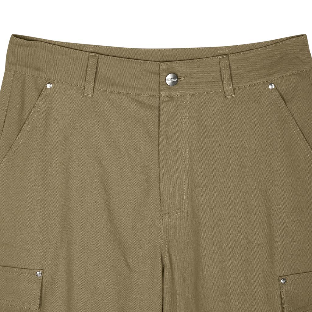 Skechers Comfortable Solid Color Straight Leg Zipper Work Casual Pants Men pants Pine L424M080-03EN