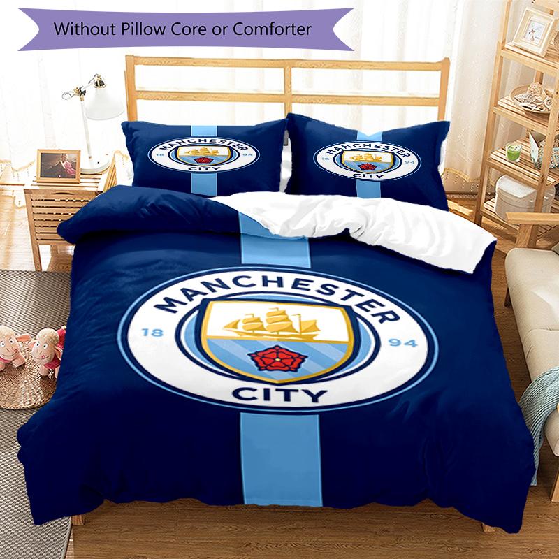 3pcs Football Team (32) Design Cover Set - HD Printed Bedding with 1 Cover and 2 Pillowcases - Perfect for Home and Dorm Decor