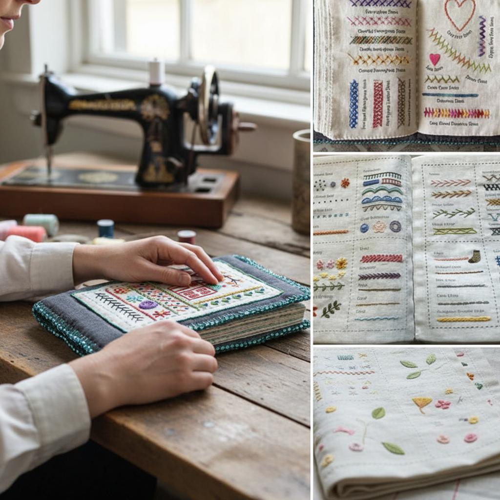 DIY Embroidery Stitch Book Hand Sewing Guide for Beginners Cross Stitch Patterns Needlework Tutorial with Sampler Templates