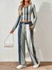 Spring and Autumn digital print women's V-neck long sleeve pants set, comfortable, casual, versatile, slim fit two-piece set