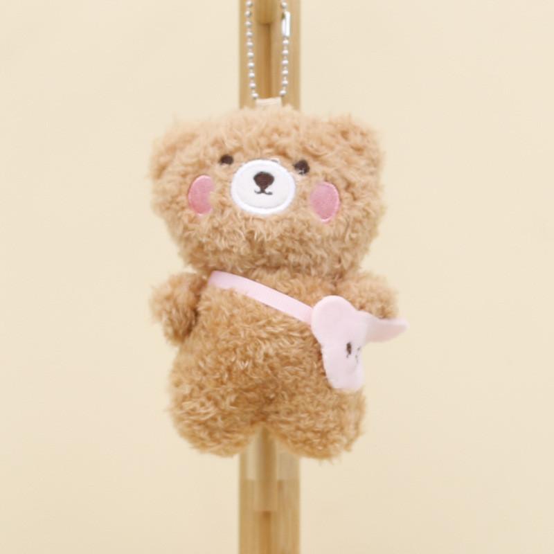 Adorable Plush Bunny Keychain White Bag Bunny Short Plush Stuffed Animal Toy