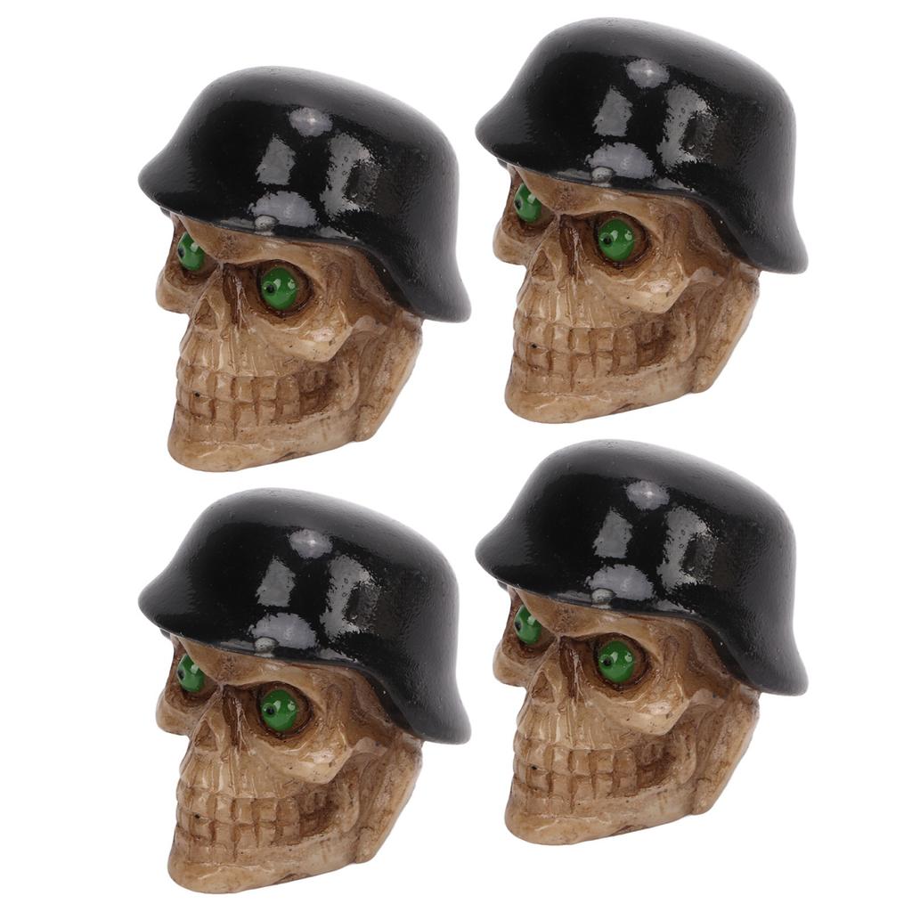 Sada 4 ks helmy Typ lebky Krytky dříku ventilku s gumovým kroužkem Univerzální pro auta Motocykly SUV