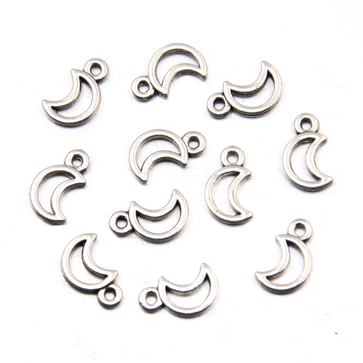 

Кулон в виде луны из античного серебра ручной работы: Креативный аксессуар для украшений с природным шармом