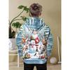 Boys' Novelty Top, Christmas Element Printed Top, Creative and Innovative Christmas Spring and Autumn Essential Top