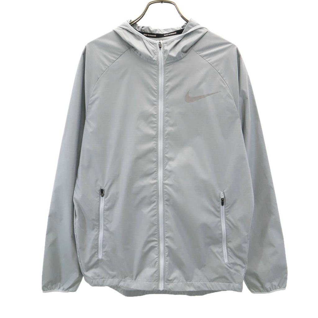NIKE Border Pattern running Windbreaker S gray Jacket Men's Used